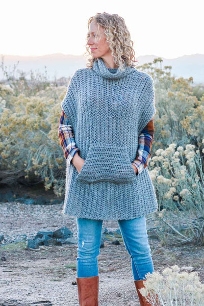 Crochet Kit - Greyscale Poncho – Lion Brand Yarn