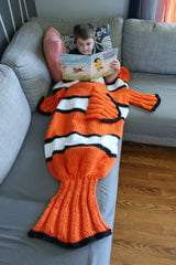 Knit Kit - Orange Fish Blanket thumbnail