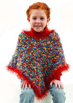 Fun Fur Trimmed Poncho Pattern (Crochet)