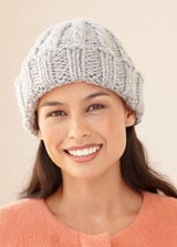 Loom Knit Cable Hat And Wristers - Version 1 thumbnail