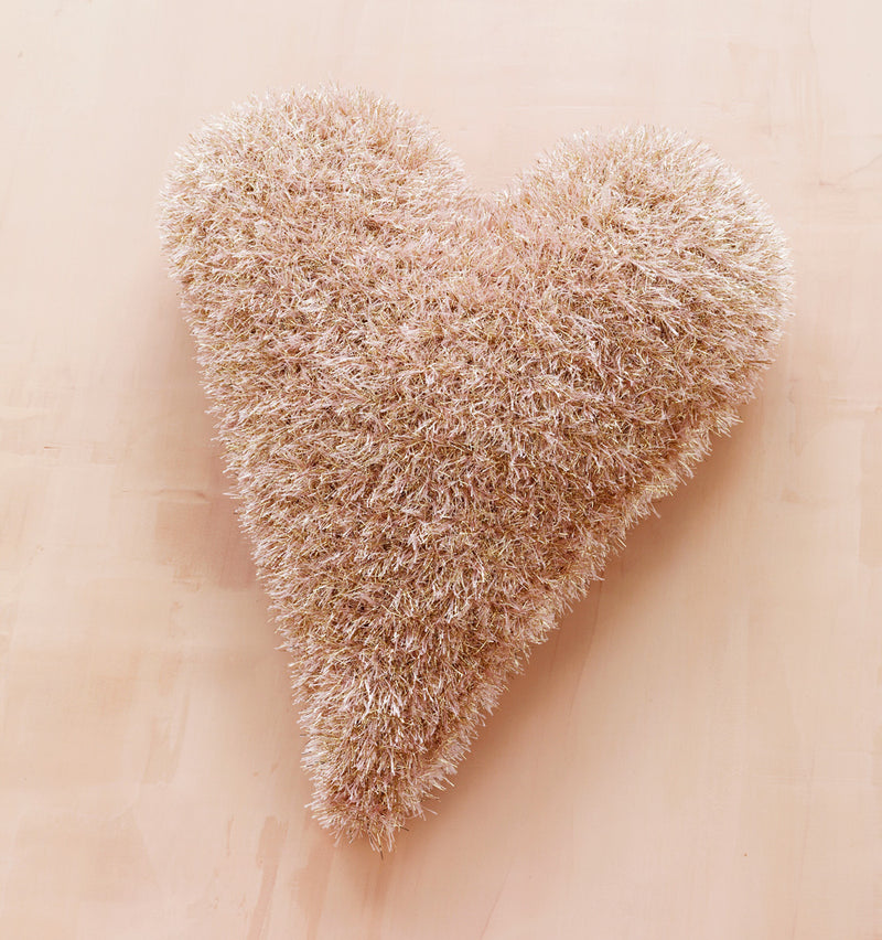 Glitter Heart Pillow (Crochet) - Version 1