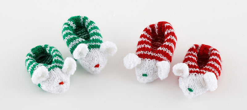 Holiday Mousie Slippers Pattern (Knit)