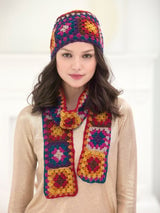 Granny Square Scarf And Hat (Crochet) thumbnail