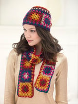 Granny Square Scarf And Hat (Crochet) thumbnail