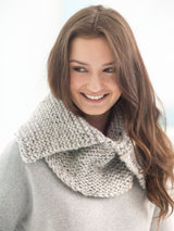 Loom Knit Split Collar Cowl - Version 2 image 2 thumbnail