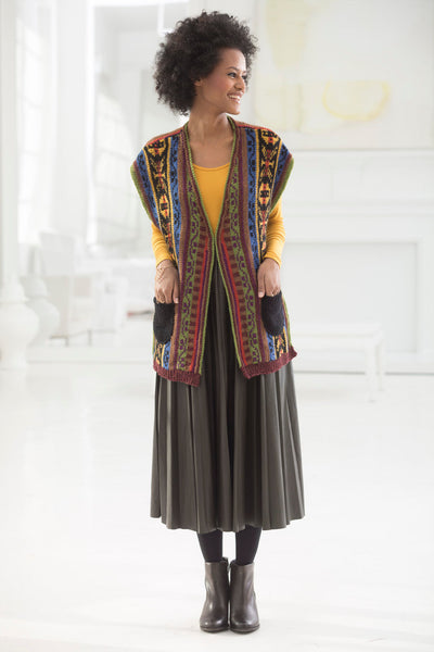 Fair Isle Pocketed Vest (Knit) – Lion Brand Yarn