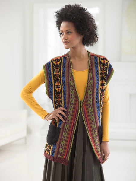 Fair Isle Pocketed Vest (Knit) – Lion Brand Yarn