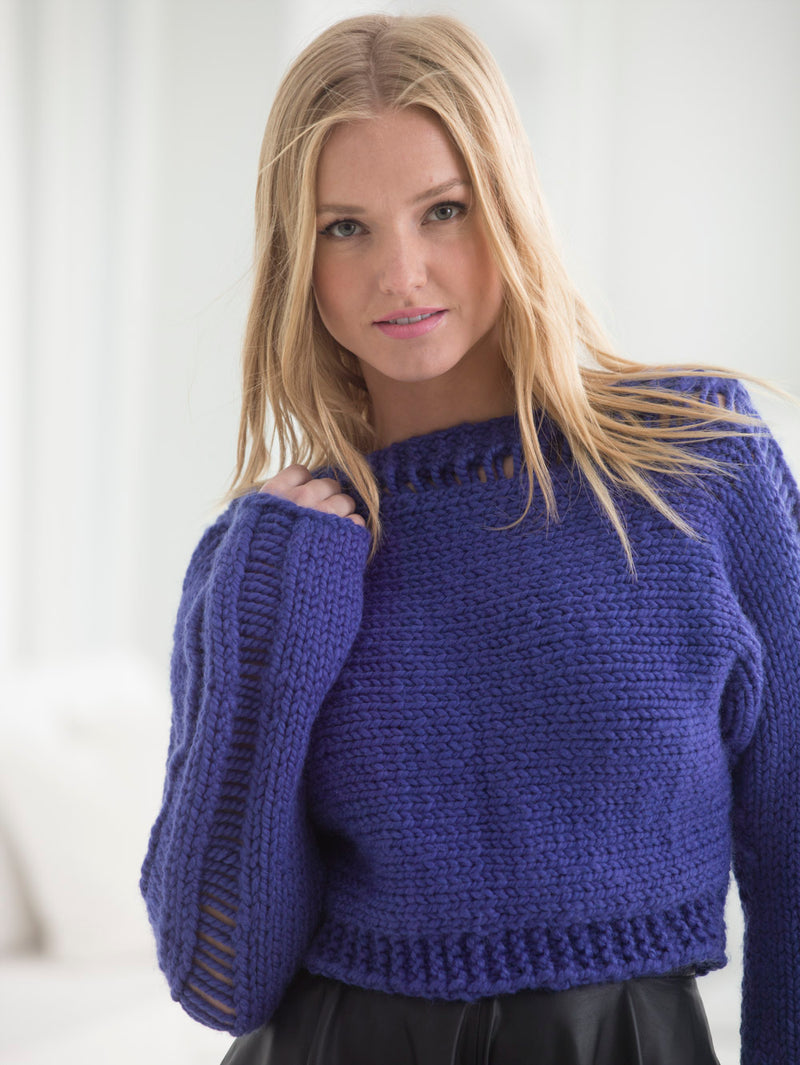 Cropped Drop Stitch Pullover (Knit) - Version 1