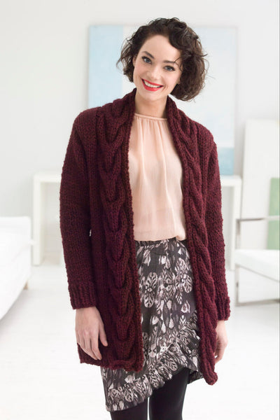 Westport Cabled Cardigan (Knit) – Lion Brand Yarn