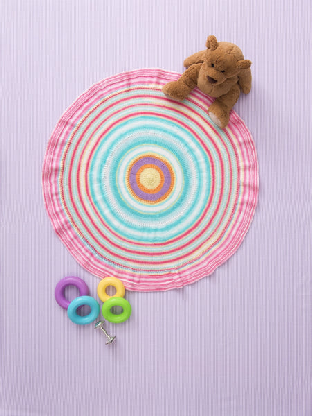 Rainbow Hooded Afghan in Lion Brand Ice Cream - L90141 - Downloadable PDF