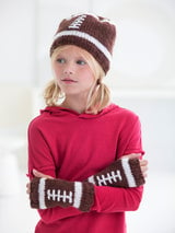Child's Football Hat And Wristlets (Knit) thumbnail