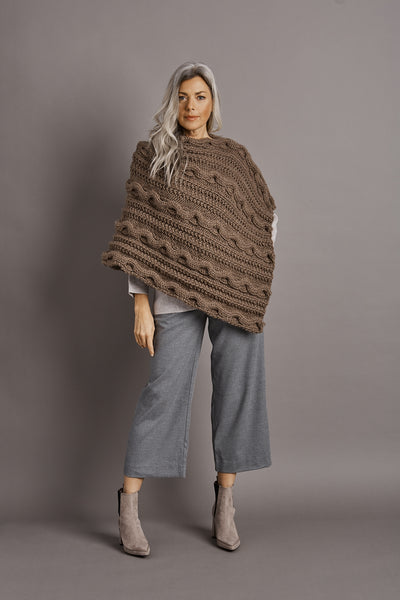 Cabled Poncho (Knit) – Lion Brand Yarn