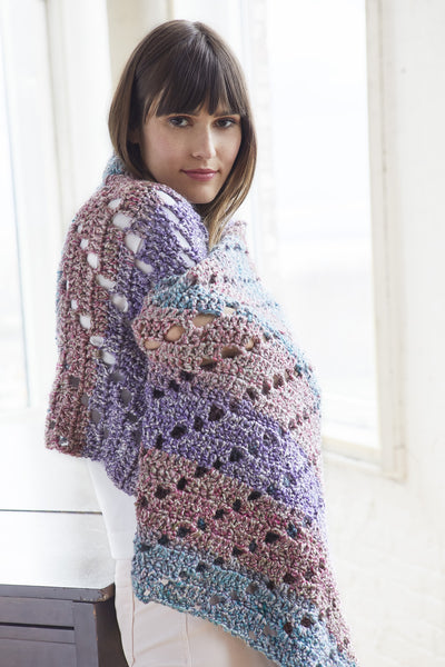 Diagonal Eyelet Shawl (Crochet) – Lion Brand Yarn