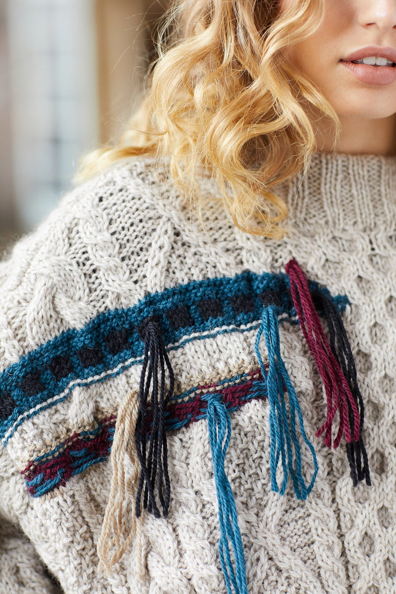 Fringed Cable Sweater (Knit)