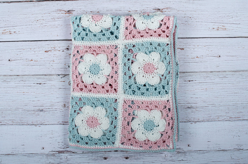 Crochet Flower Motif Blanket (Crochet)