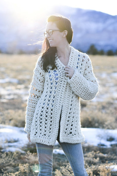 Crochet Kit - Light Snow Oversized Cardi – Lion Brand Yarn
