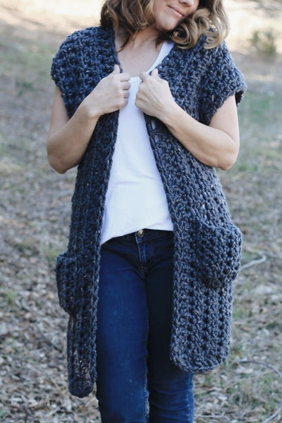 Crochet Kit York Sleeveless Cardigan – Lion Brand Yarn