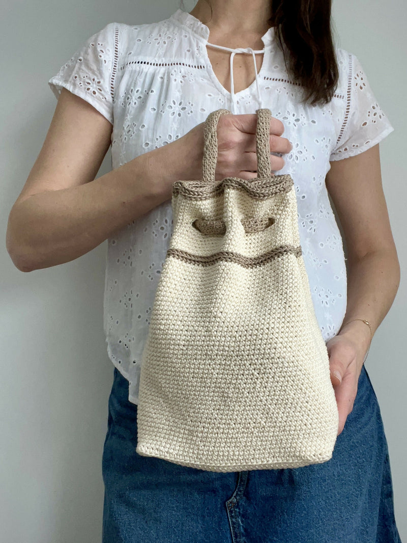 denim crochet and faux leather backpack Blythe Backpack (Crochet) – Lion Brand Yarn