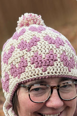Crochet Hat Worn By A Woman thumbnail