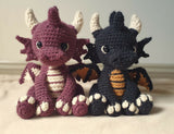 2 crochet amigurumi stuffed animal of a dragons thumbnail