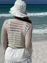 Crochet Cardigan Worn By A Woman thumbnail