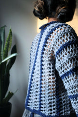 Crochet Shirt Worn By A Woman Side View thumbnail