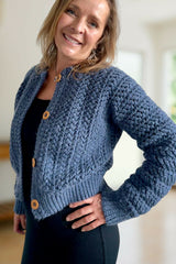 front view blue cardigan thumbnail