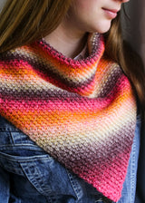 multicolor sunset yarn crocheted bandana cowl scarf thumbnail