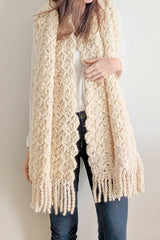 Crochet Scarf Worn By A Woman thumbnail