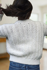 back view cardigan in cream thumbnail