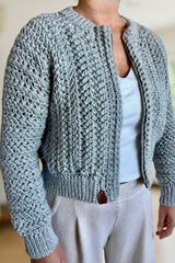 Zipper Bomber Sweater (Crochet) thumbnail