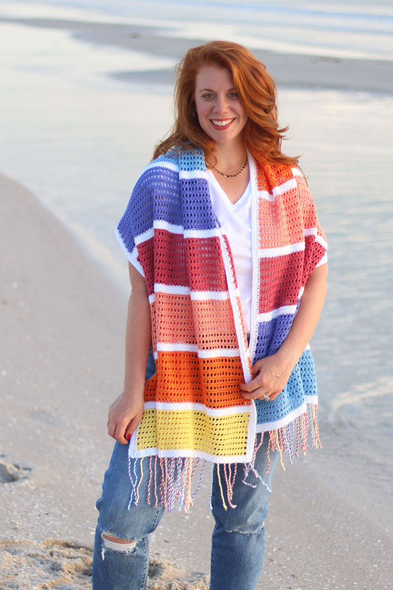 Crochet Kit - Summer Sunset Blanket Scarf