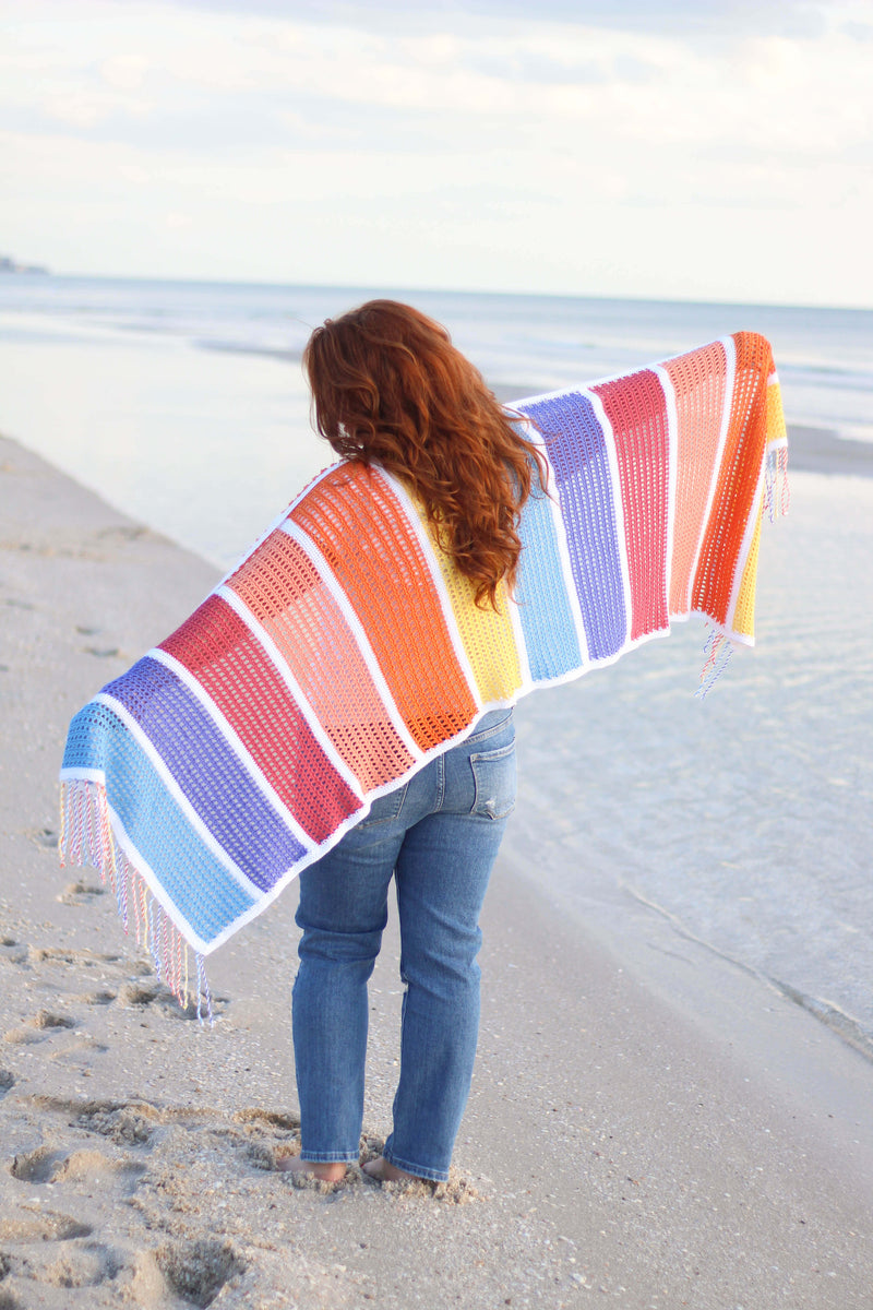 Crochet Kit - Summer Sunset Blanket Scarf