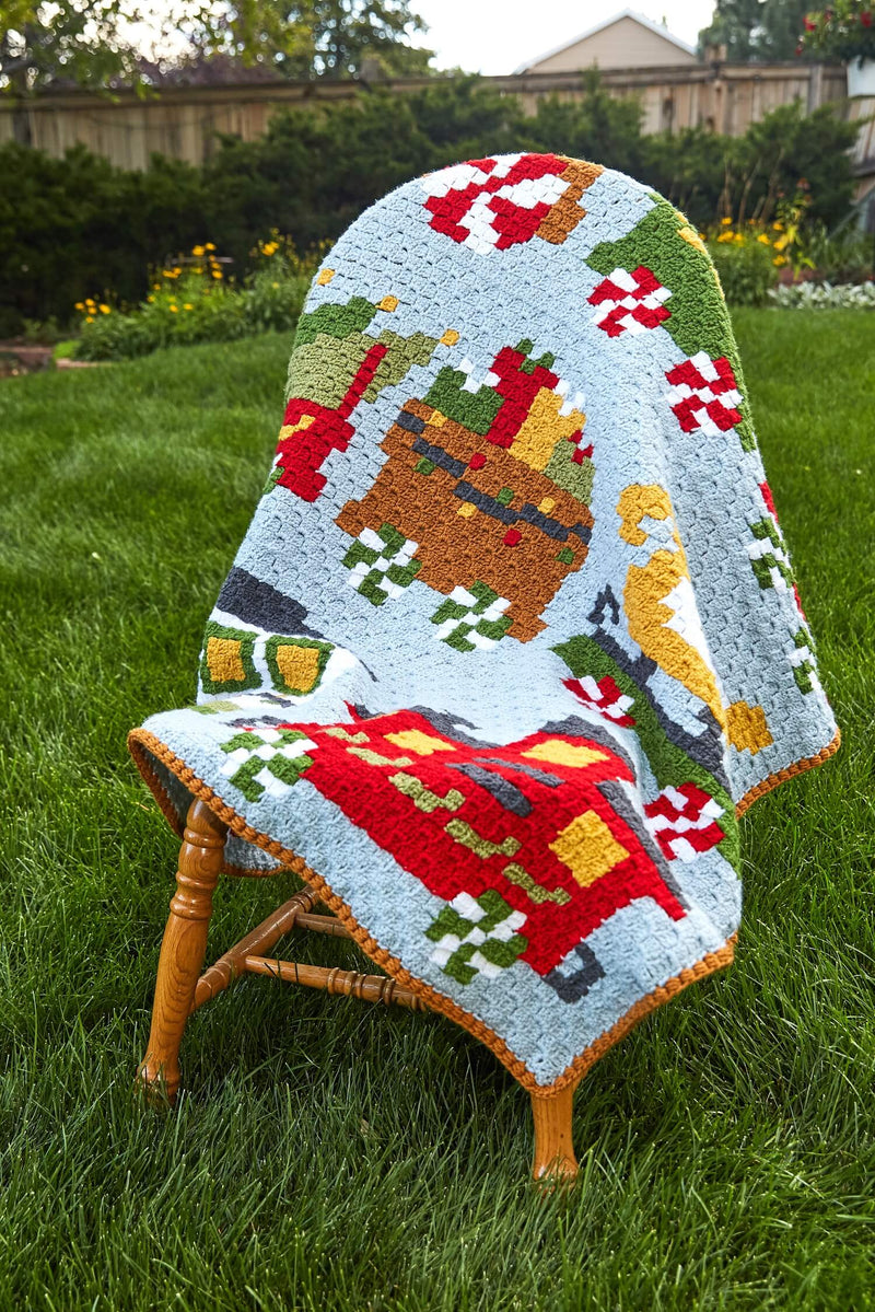 Crochet Kit - Christmas Train Throw – Lion Brand Yarn