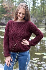 Crochet Kit - Cozy Cabled Sweater thumbnail