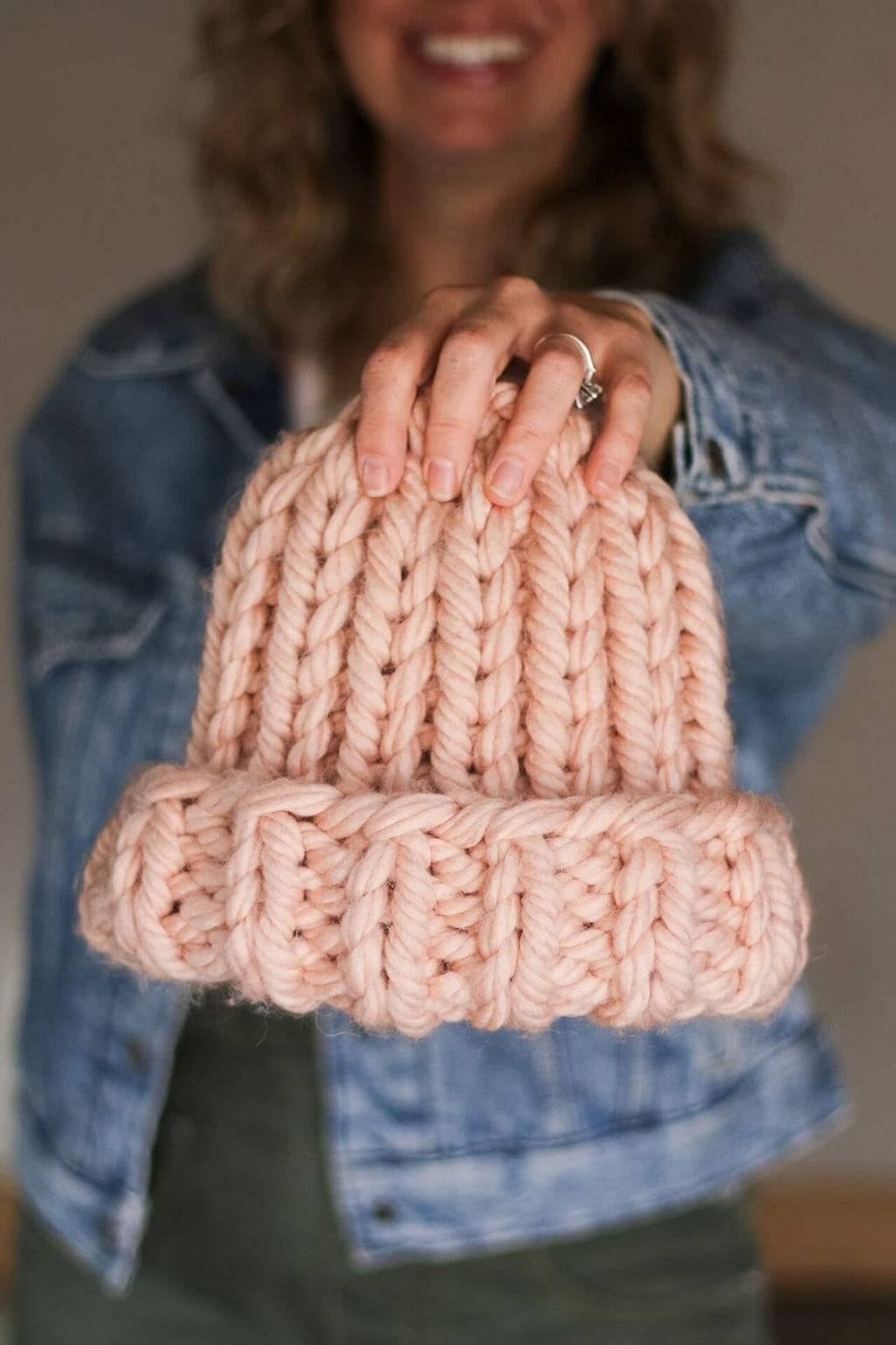 Super Bulky Yarn Chunky Knit Hat Straight Needles Knit Kit Knit