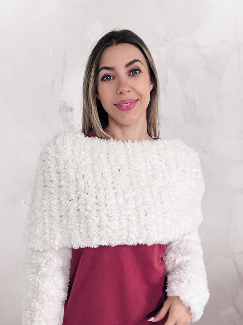 Crochet Kit - Faux Fur Sweater Scarf