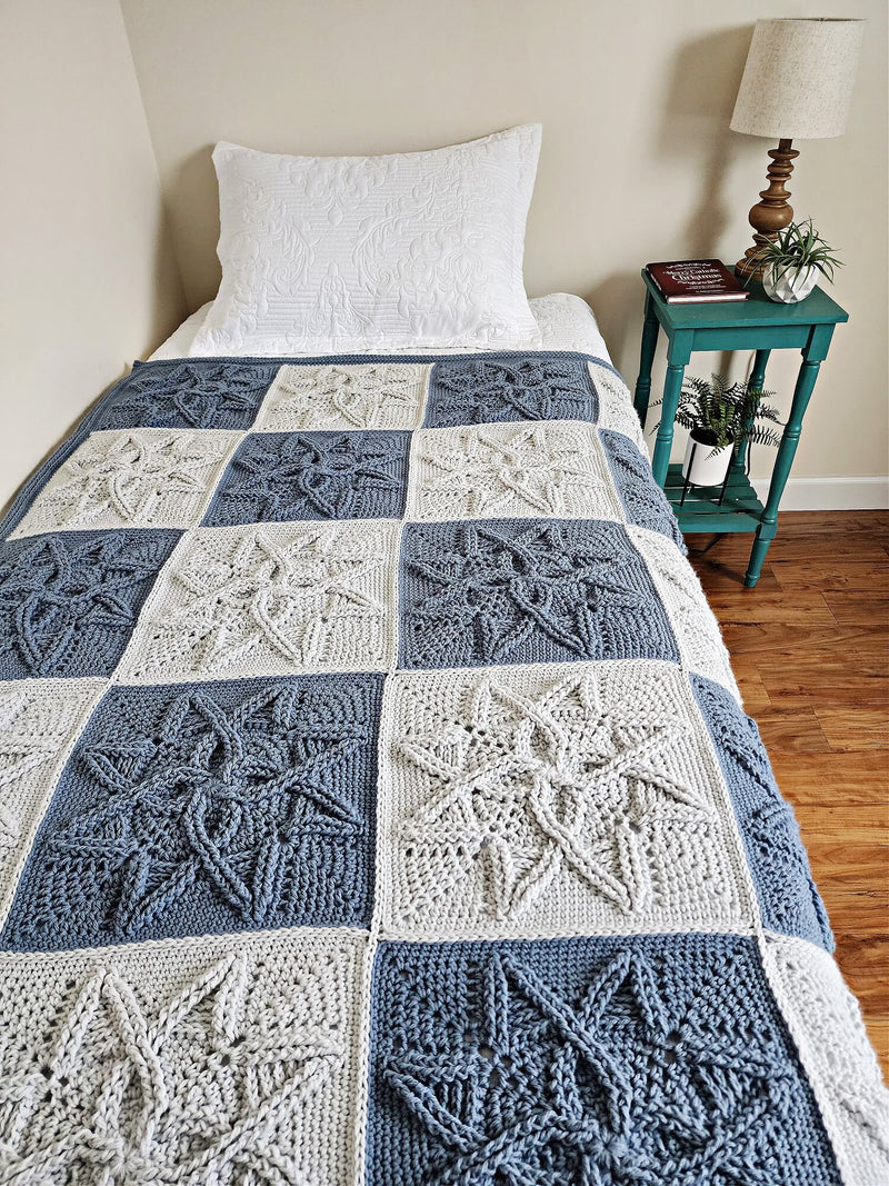 Crochet Kit - Cabled Blooms Blanket