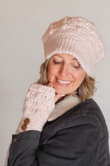 Crochet Kit - Newsboy Hat & Hand Warmers thumbnail
