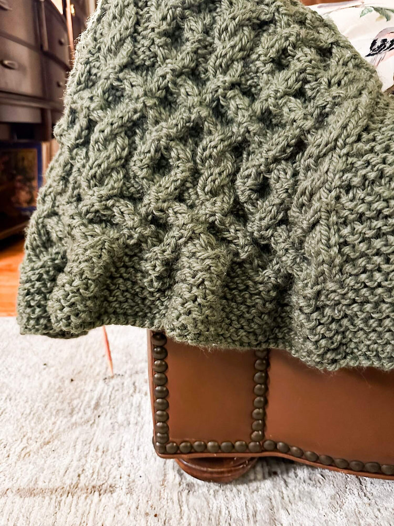 Knit Kit - The Evergreen Cable Blanket