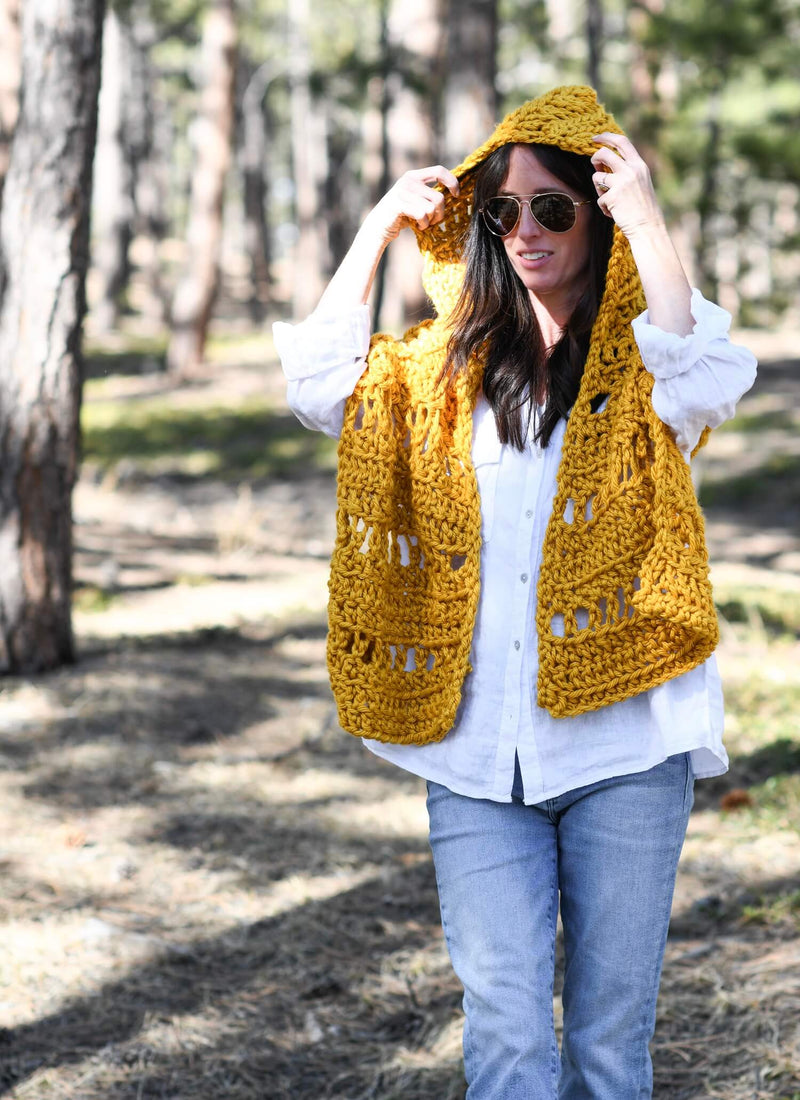 Crochet Kit - Sun Kissed Hooded Wrap
