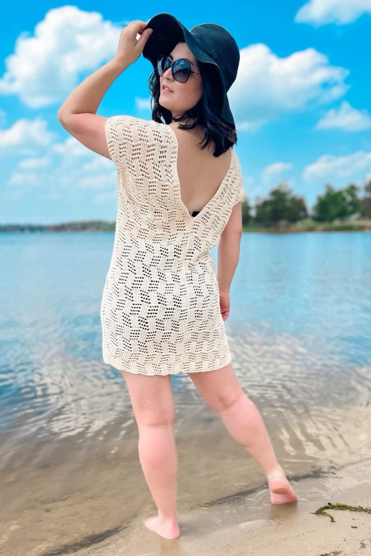 white long sleeve backless dress Shona Joy - La Lune Long Sleeve Backless Mini Dress - Cream