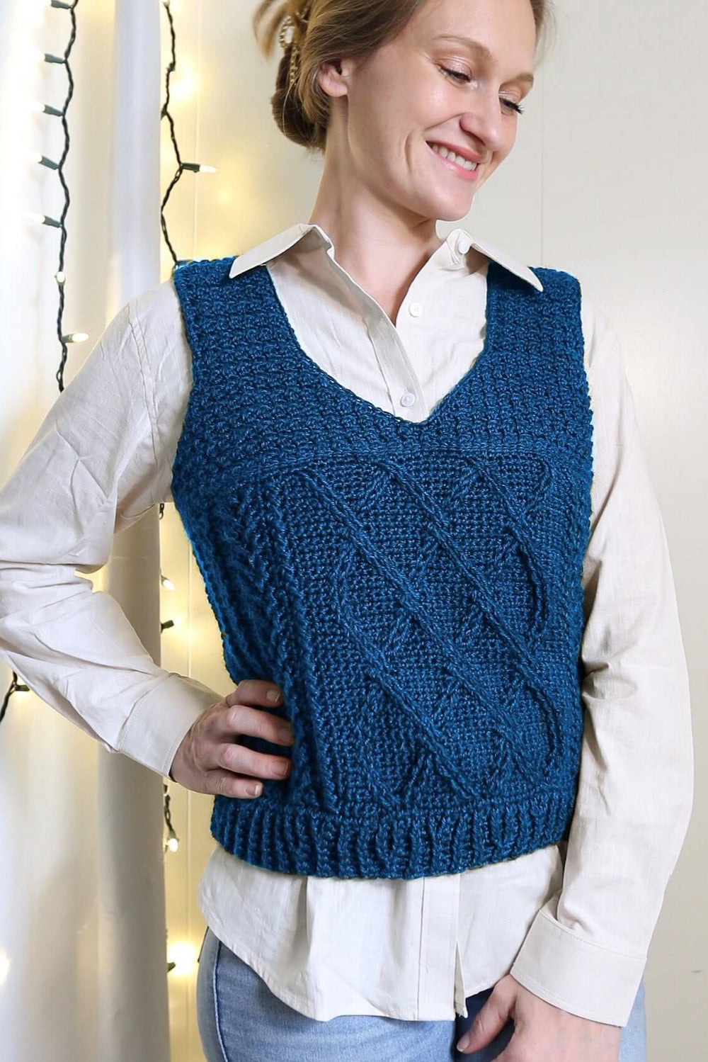Crochet Kit - Cozy Cabled Sweater Vest – Lion Brand Yarn Crochet Kit - Cozy Cabled Sweater Vest – Lion Brand Yarn