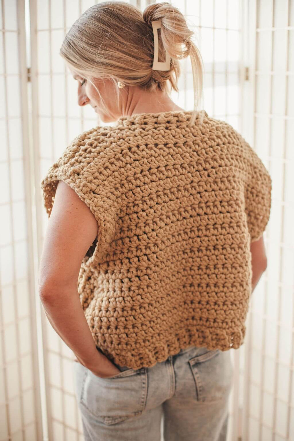 leinwände Mix Yarn Crochet Vest Mix Yarn Crochet Vest/Yellow | leinwände | ラインヴァンドの公式