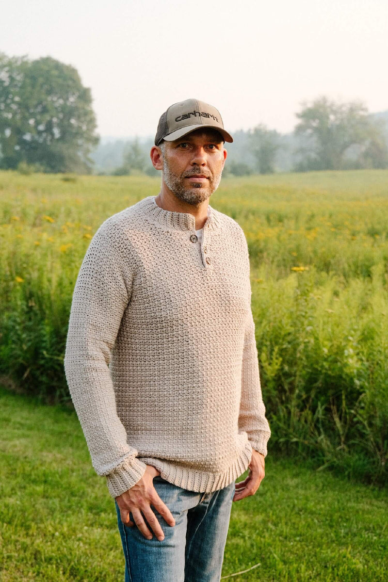 Crochet Kit - Ambrose Quarter Button Men's Sweater – Lion Brand Yarn