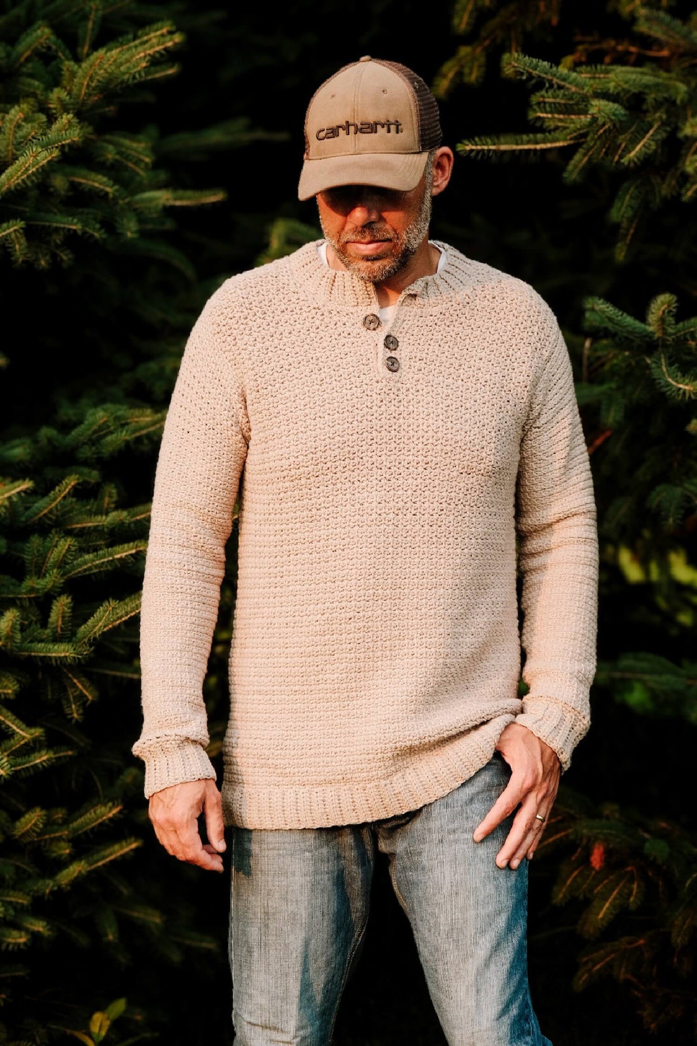 Crochet Kit - Ambrose Quarter Button Men's Sweater – Lion Brand Yarn