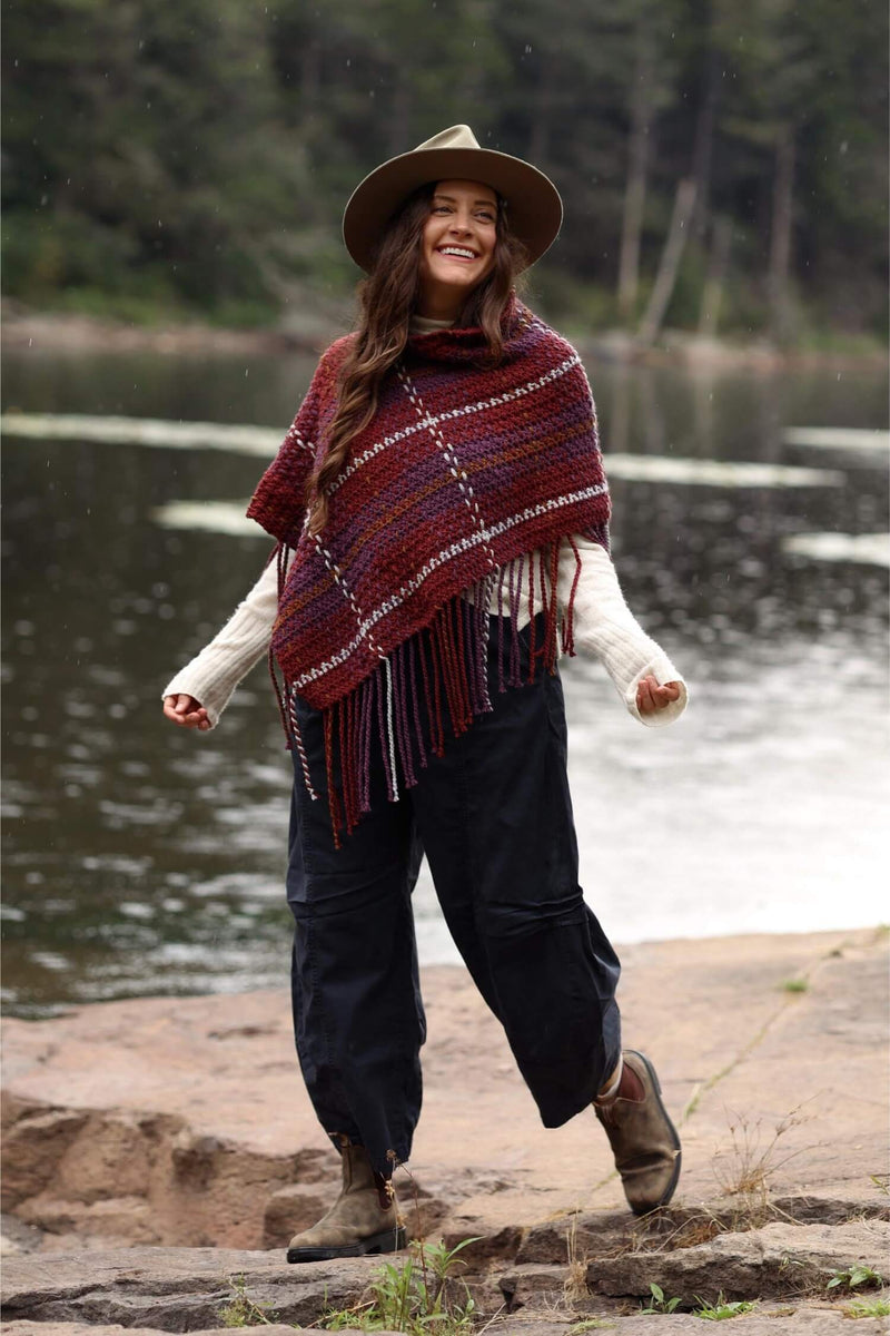 Crochet Kit - Aberdeen Plaid Poncho – Lion Brand Yarn