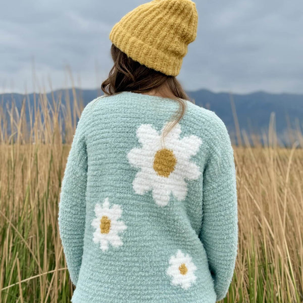 トップス DAYDREAM Cotton Shaggy Ds Knit OVY Crochet Kit - Daisy Daydream Cardigan & Bonus Beanie – Lion Brand Yarn