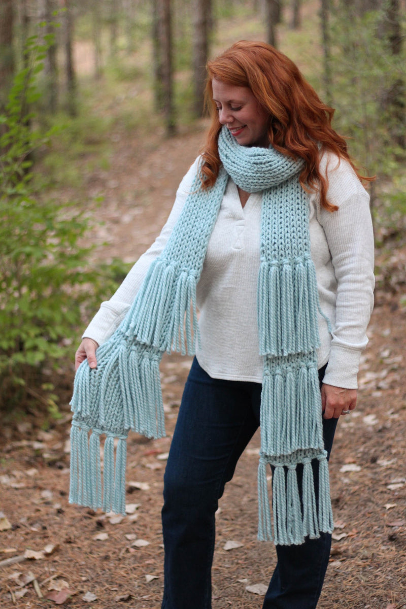 Knit Kit - Fancy Fringe Scarf – Lion Brand Yarn