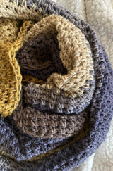 Close up of crochet cowl thumbnail